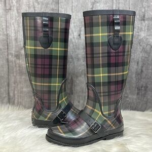 L.L. Bean Plaid Wellies Rainboots [S3065]